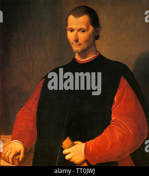 NICCOLÒ MACHIAVELLI (1469-1527) Italian diplomat, politician and philosopher painted by Santi di Tito Stock Photo