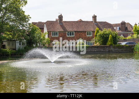 The village pond in the beautiful village of Goudhurst, Kent, England, UK Stock Photo