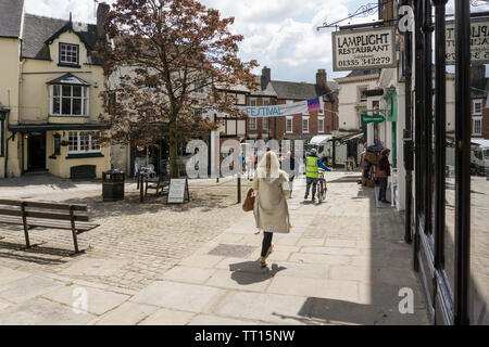 Victoria Square in the pretty market town of Ashbourne, Derbyshire, UK Stock Photo
