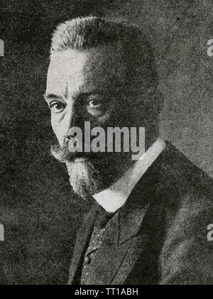 The photo dates to World War I. The caption reads: Bethman Hollweg, the weak-minded member of the Ex-Kaiser’s War Board. Stock Photo