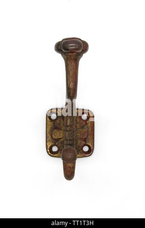 Golden wall hanger isolated on a white background, close-up Stock Photo