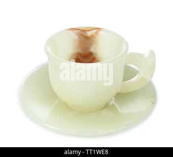 Onyx or marble stone empty cup, isolated on white Stock Photo