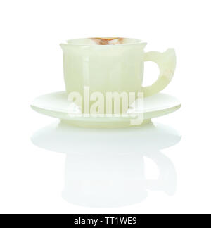 Onyx or marble stone empty cup, isolated on white Stock Photo