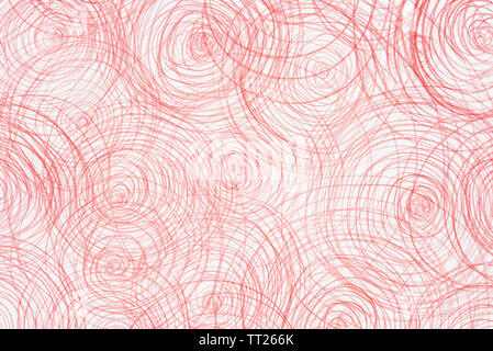red crayon doodles on white paper background Stock Photo