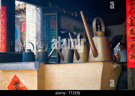 Traditional Outdoor Tea Stand, Yuanjia Village, Shaanxi, China Stock Photo
