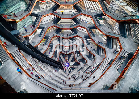 Interior of the Vessel, Hudson Yards, Manhattan, New York City Stock Photo