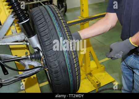 Mega workshop, Aixam micro cars fabric, Chanas, Isere, France Stock Photo