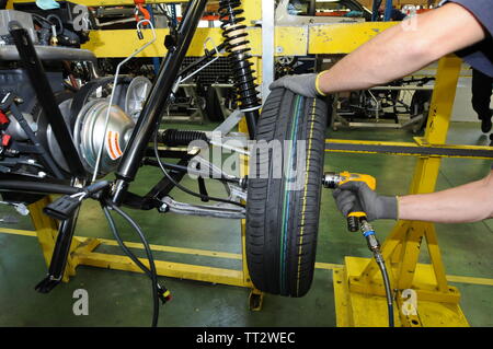 Mega workshop, Aixam micro cars fabric, Chanas, Isere, France Stock Photo