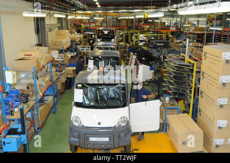 Mega workshop, Aixam micro cars fabric, Chanas, Isere, France Stock Photo