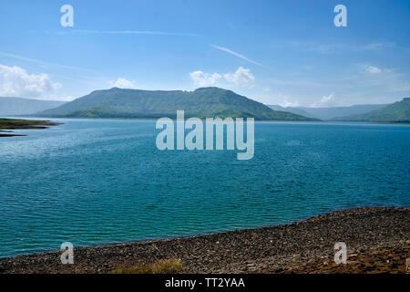 Dhom Dam, is an earthfill and gravity dam on Krishna river near Wai, Maharashtra, India Stock Photo