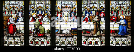 The Last Supper - Stained Glass Window Stock Photo