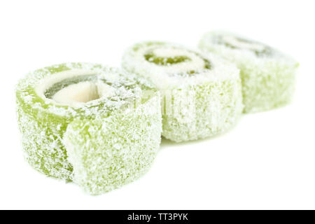 Tasty Turkish delight isolated on white Stock Photo