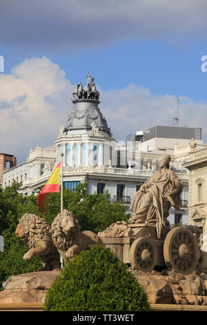 Spain, Madrid, Cibeles Fountain, Fuente de Cibeles, Stock Photo