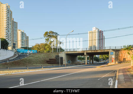 Campo Grande - MS, Brazil - June 10, 2019: Pedro Chaves dos Santos viaduct. Bridge of Ceara street above the Ricardo Brandao avenue. Stock Photo