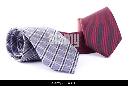 Brown and grey ties on white background isolated Stock Photo Alamy