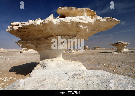 Bizarre rock formation in White desert, Egypt Stock Photo