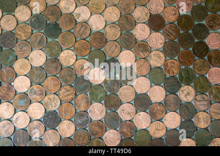 Flat Lay of Pennies