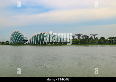 The Cloud Forest and Flower Dome at Singapore's Gardens by the Bay, Asia Stock Photo