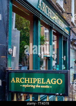 Archipelago Restaurant Fitzrovia - The Archipelago unusual food restaurant in Cleveland St, Fitzrovia, Central London - exotic meats and insect sides Stock Photo