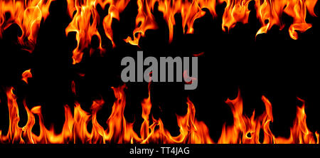Fire flames on Abstract art black background Stock Photo