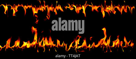 Fire flames on Abstract art black background Stock Photo
