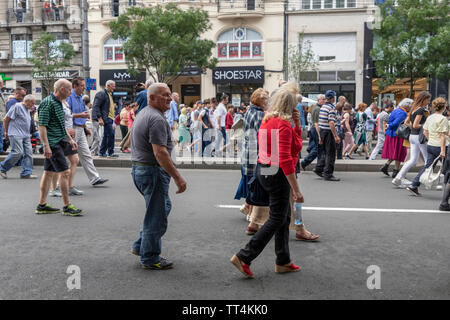 Belgrade, Serbia, June 6th 2019: Procession honoring the city holiday Savors Day (Spasovdan) at the Terazije Square Stock Photo