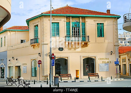 LARNACA, CYPRUS - MARCH 03, 2019: Shops in Larnaca. Crystal Palace is a store located at Zenonos Kitieos street Stock Photo