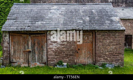 Doors on Old Farm Building Stock Photo