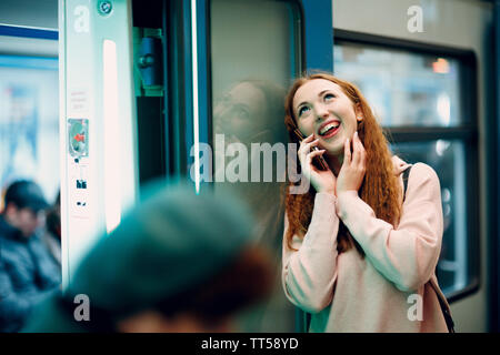 Positive redhead young female portrait Stock Photo