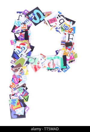 Paper Cut Letter P Newspaper Cutouts For Scrapbooking And Crafting Stock Photo Alamy