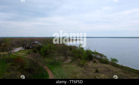 TOMAKOMAI, JAPAN - May 15, 2019: Lake Utonai in Hokkaido taken from a higher angle. Stock Photo