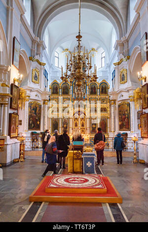 Minsk, Belarus - November 15, 2018: Interior of Cathedral Of Holy Spirit in Upper Town in historical center of Minsk Stock Photo