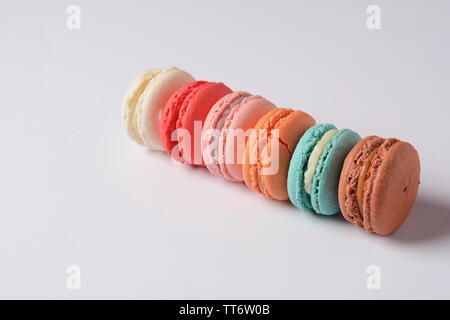 French colorful macaroons delicate dessert for Breakfast Stock Photo