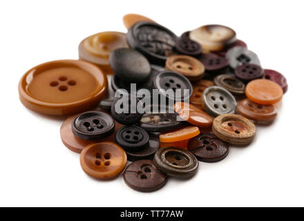 Various sewing buttons isolated on white Stock Photo