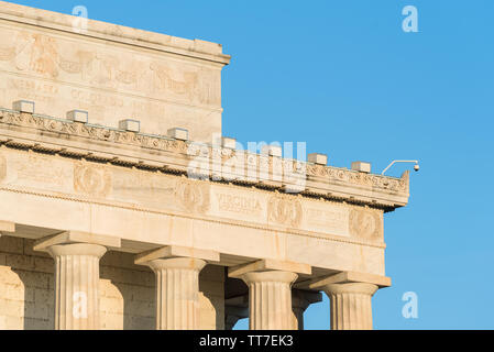 Lincoln Memorial roof detail, Washington DC, USA - Roof detail of the ...