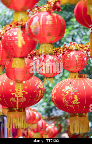 Lanterns on Pottinger Street, Central, Hong Kong, China Stock Photo