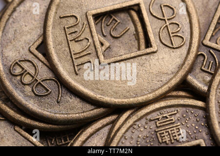 Feng shui coins close-up Stock Photo
