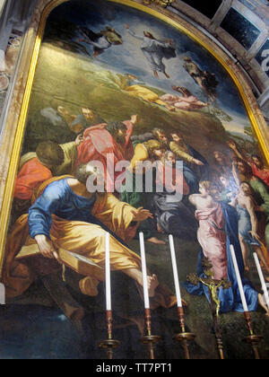 A PAINTING ON THE WALLS OF SAINT PETER'S BASILICA INTERIOR, ROME, ITALY. Stock Photo