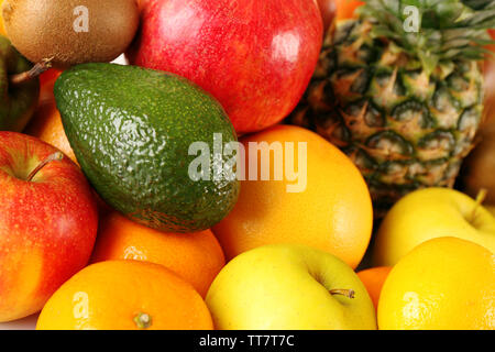 Assortment of exotic fruits close-up Stock Photo