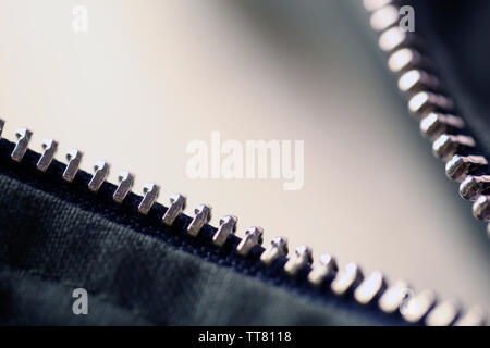 Zipper on clothes close up Stock Photo