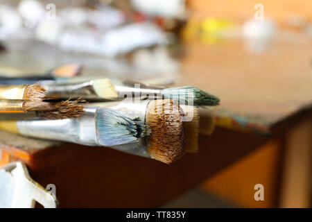 Different brushes close up Stock Photo