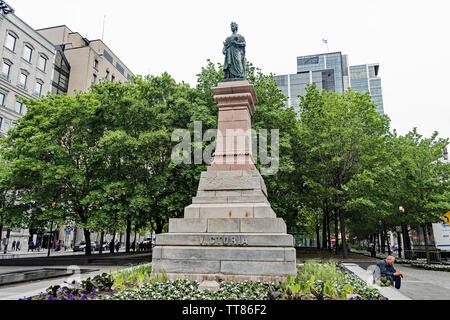 Queen Victoria statue, Old Montreal Stock Photo