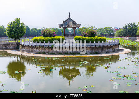 Lotus pool at Jianshui Temple of Confucius, China Stock Photo