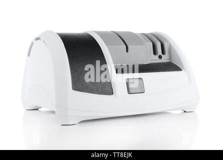 Electric knife sharpener isolated on white Stock Photo