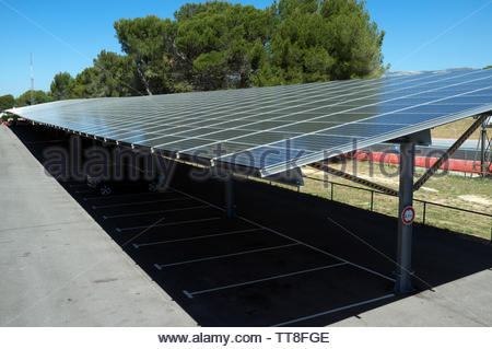 Solar panels on the roof of a parking garage at Logan International ...