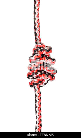 Figure-eight knot tied on jute rope isolated — Stock Photo