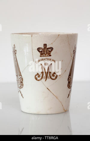 1911 King George Coronation Souvenir Cup Stock Photo