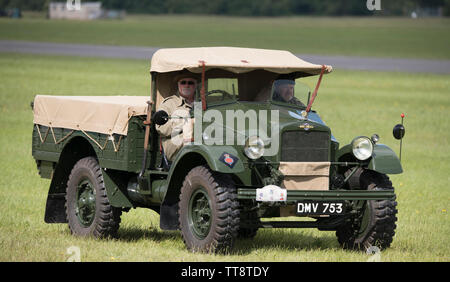 Dunsfold Park, Cranleigh, Surrey, UK. 15th June 2019. 15th and final Dunsfold Wings and Wheels features dynamic air and motoring displays, running from 15th-16th June. The historic WW2 airfield closes shortly to be demolished for new housing. Image: A wide variety of military vehicles take part in the Parade. Credit: Malcolm Park/Alamy Live News. Stock Photo