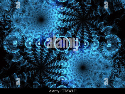 Abstract fractal patterns and shapes. Space geometry. Dynamic flowing forms with spirals. Mysterious psychodelic relaxation pattern. Fractal swirls, d Stock Photo
