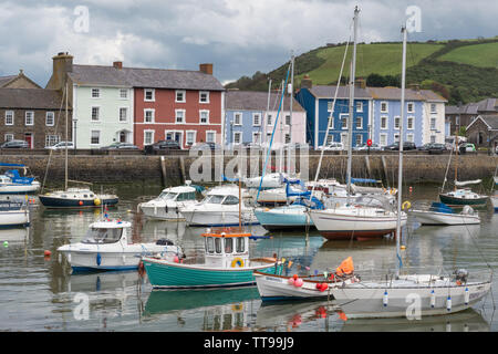 The picturesque harbour and charming Georgian town of Aberaeron on the Cardigan Bay coast in Ceredigion, Wales, UK Stock Photo